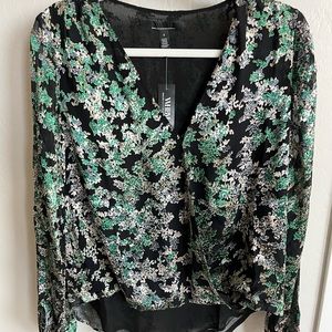 White House Black Market Floral Blouse